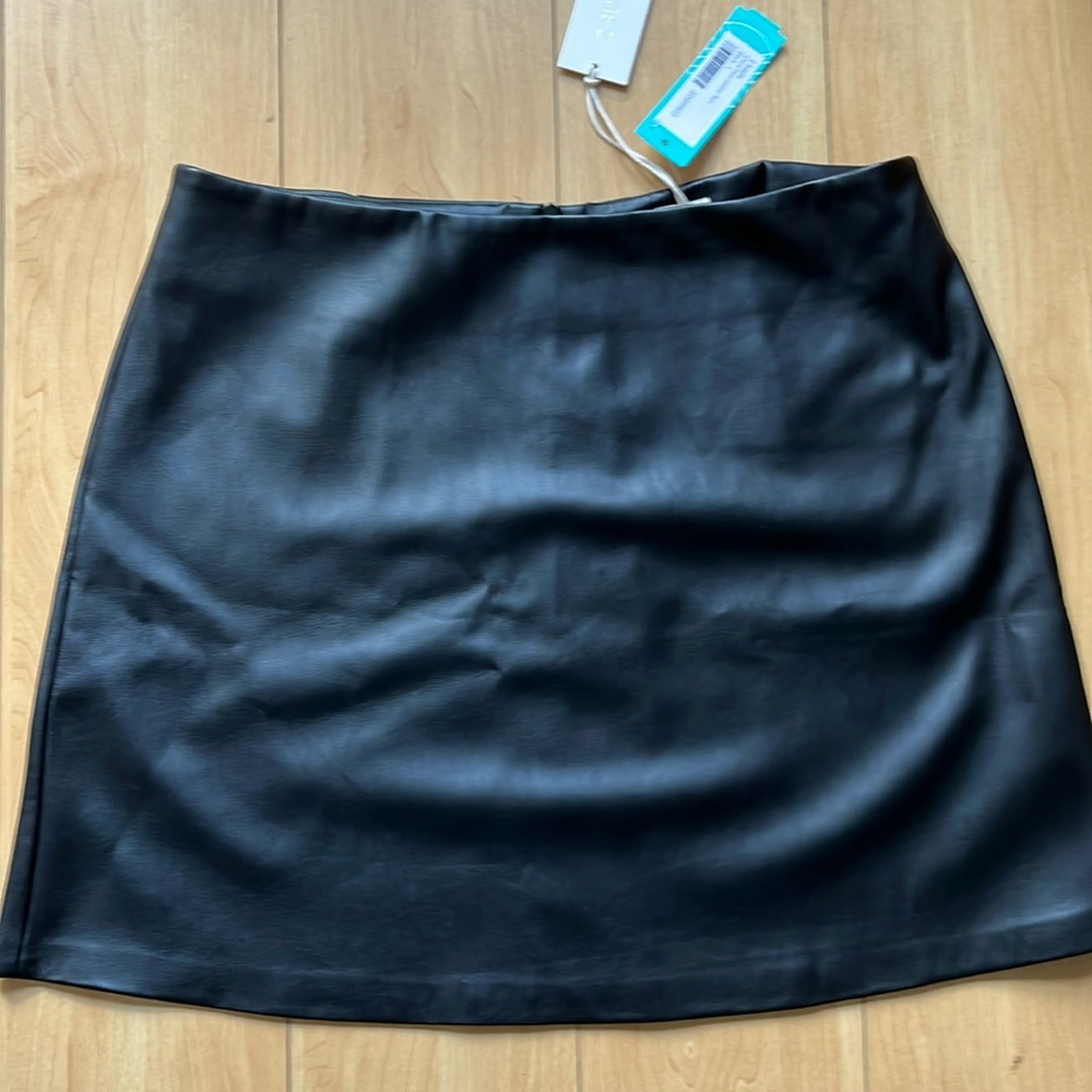 Z Supply Faux Leather Mini Skirt